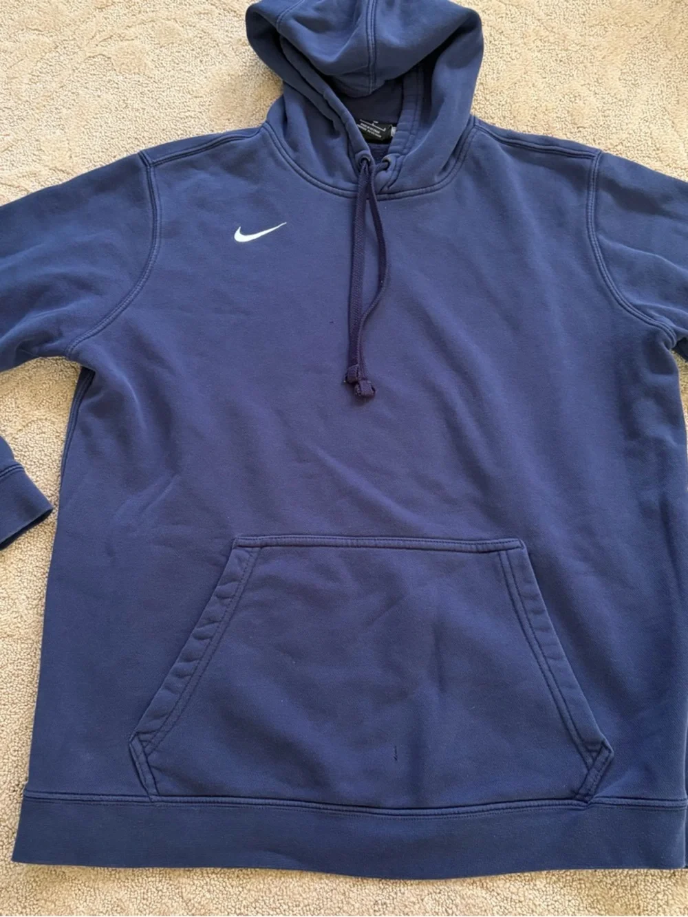 Nike Men's Dark Blue Pullover Hoodie with Swoosh - Picture 1 of 11
